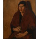 Michael Augustine Power O'Malley (1878-1946) Aran Woman (1912) oil on canvas board signed lower left