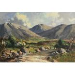 George K. Gillespie RUA (1924-1996) Shimna River, Mourne Mountains oil on canvas signed lower