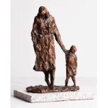 Melanie Le Brocquy HRHA (b.1919) Child and Mother Walking (1988) bronze on granite base - number 5