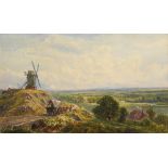 John Faulkner RHA (1835-1894) The Mill of the Plains watercolour heightened with white signed and