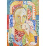 Fr. Jack P. Hanlon (1913-1968) Madonna and Child oil on canvas board 50 x 35cm (19.69 x 13.78in)