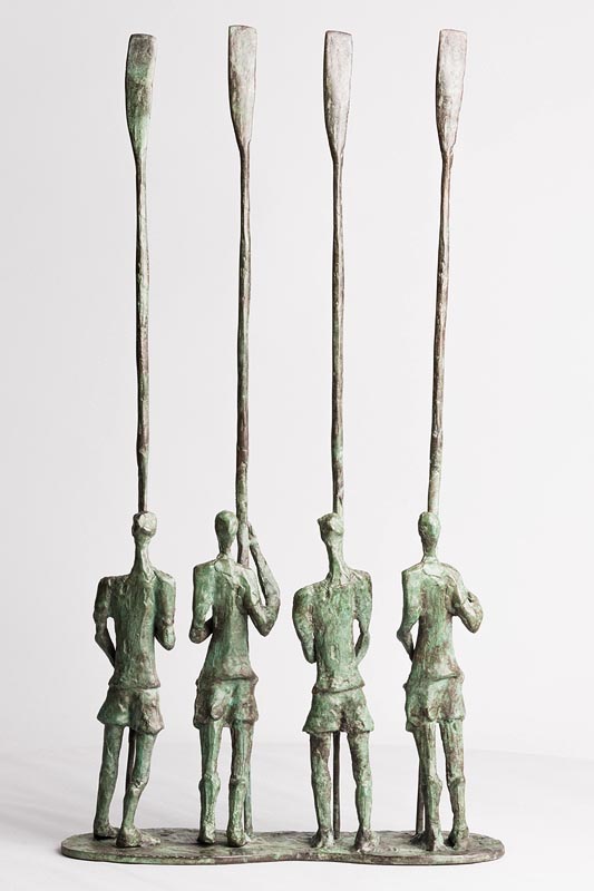 John Behan RHA (b.1938) Four Oarsmen unique bronze signed 64½ x 35 x 10½cm (25.39 x 13.78 x 4. - Image 3 of 8