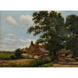 Dermod O'Brien PRHA (1865-1945) The Farmstead oil on board 29½ x 39½cm (11.61 x 15.55in)