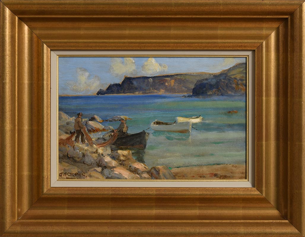 James Humbert Craig RHA RUA (1878-1944) Mending the Nets oil on board signed lower left 21½ x - Image 2 of 7