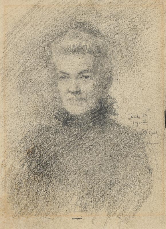 John Butler Yeats RHA (1839-1922) Rosa Butt (1902) pencil drawing on paper signed and dated July