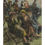 William Conor RHA RUA ROI (1881-1968) At the Races, Comber, Co Down pastel on card signed lower