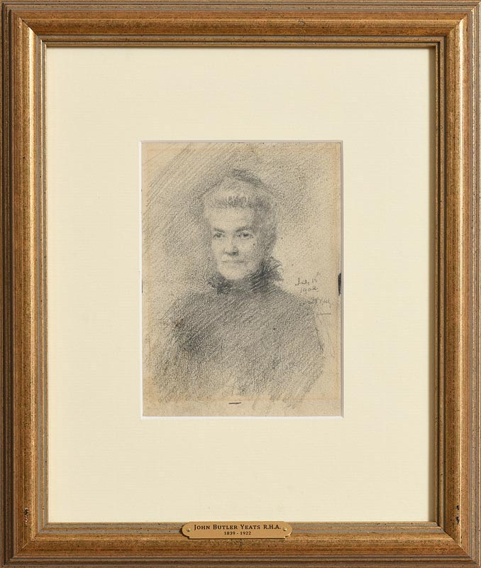 John Butler Yeats RHA (1839-1922) Rosa Butt (1902) pencil drawing on paper signed and dated July - Image 2 of 8