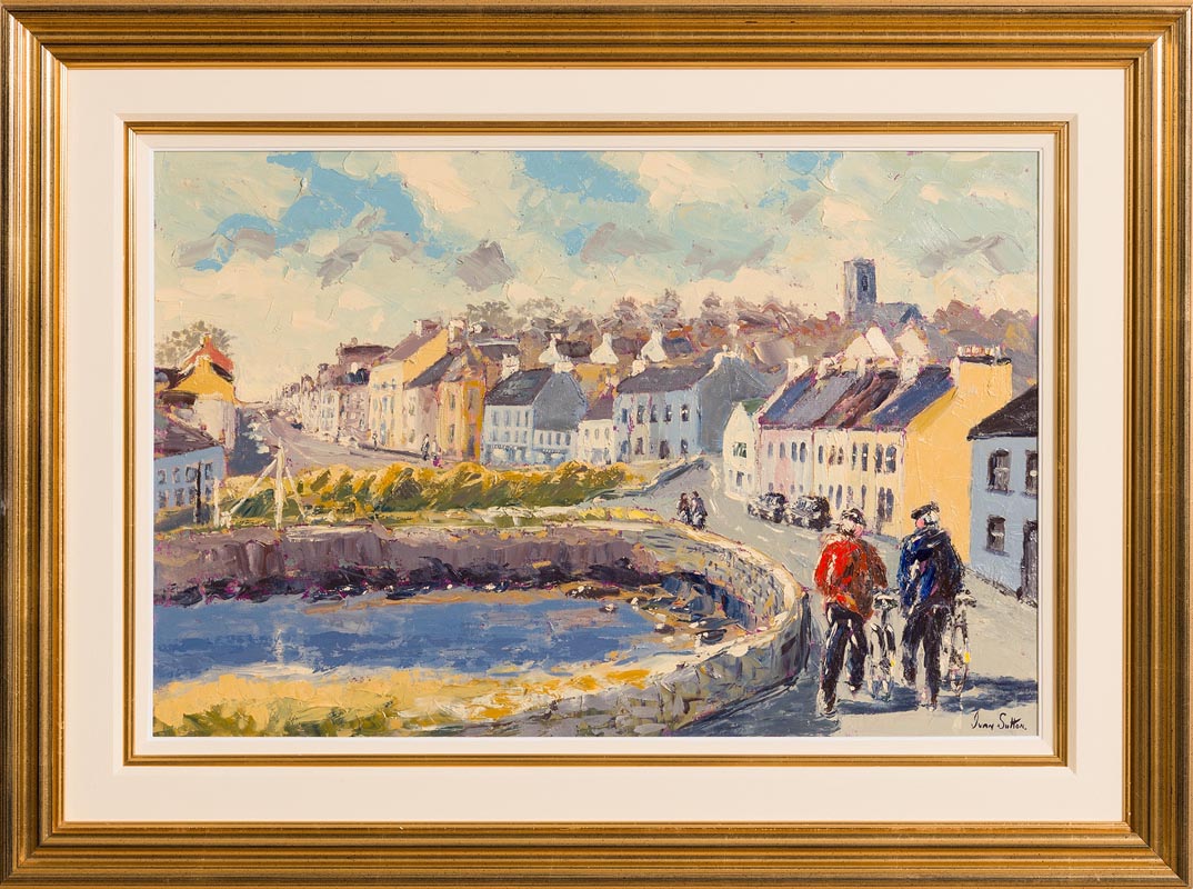 Ivan Sutton (b.1944) Walking the Bikes, Roundstone Village, Co Galway - Image 2 of 7