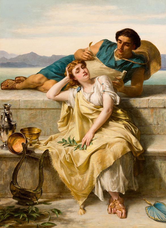 Alfred W. Elmore RA (1815-1881) A Greek Ode (1879)