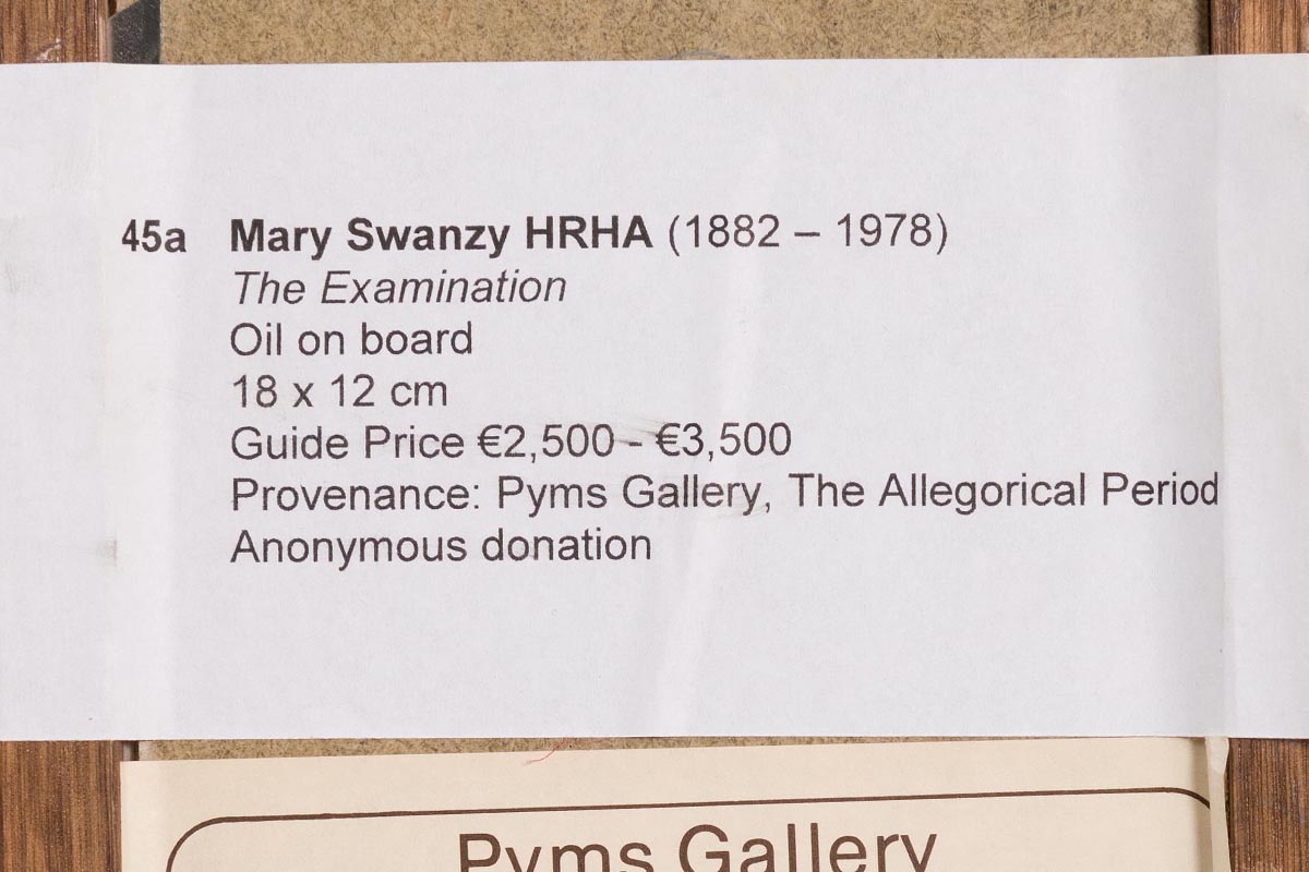 Mary Swanzy HRHA (1882-1978) The Examination - Image 5 of 7