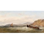 Edwin Hayes RHA RI (1820-1904) Battling the Swell (1875)