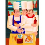 Graham Knuttel (b.1954) Three Chefs