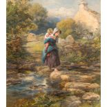 Francis William Topham RA (1808-1877) The Stepping Stones (1861)