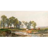 John Faulkner RHA (1835-1894) Cattle Watering at a Stream