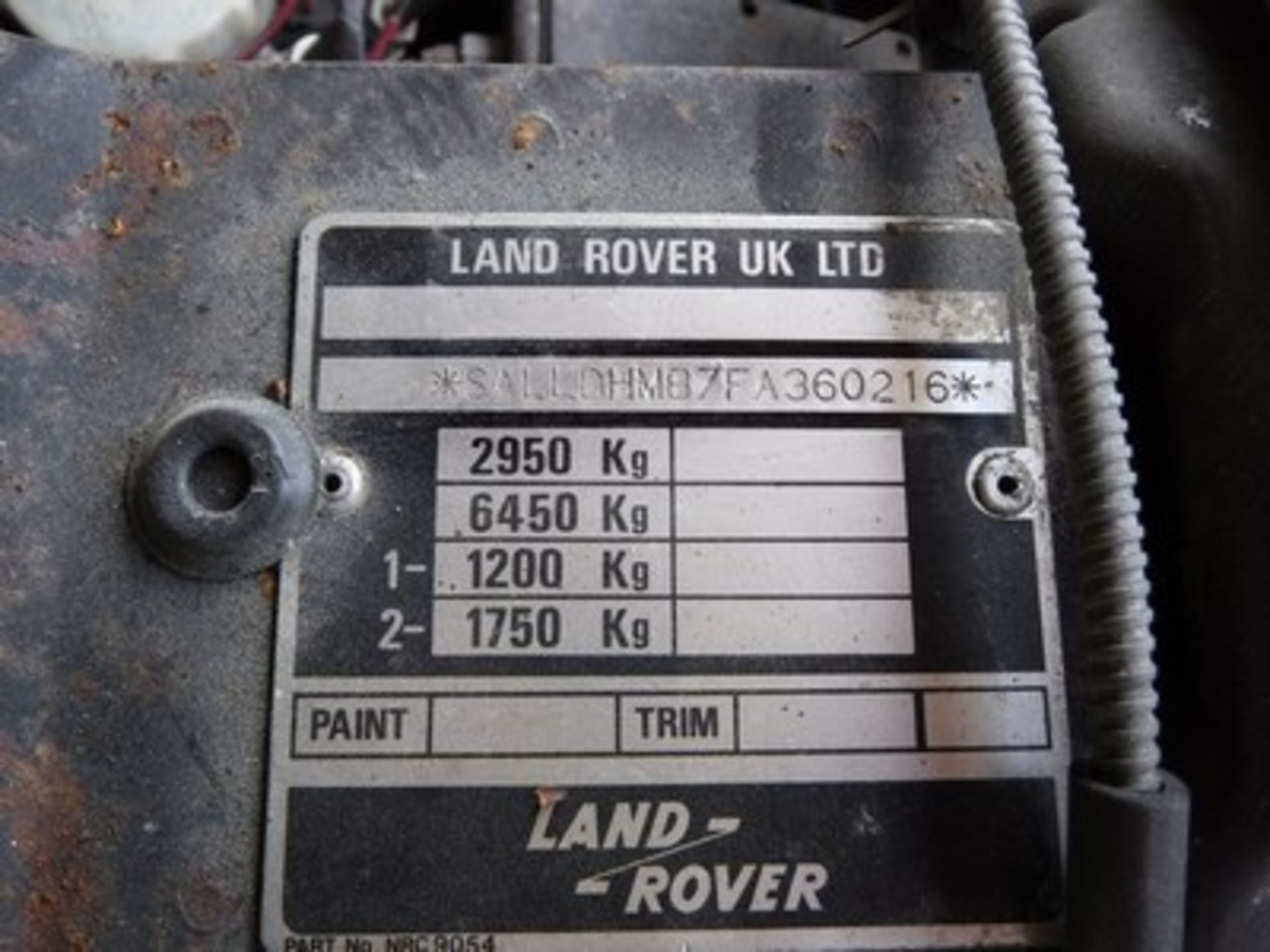 LAND ROVER 110 4C SW DT DIESEL - 2494cc - Image 6 of 14