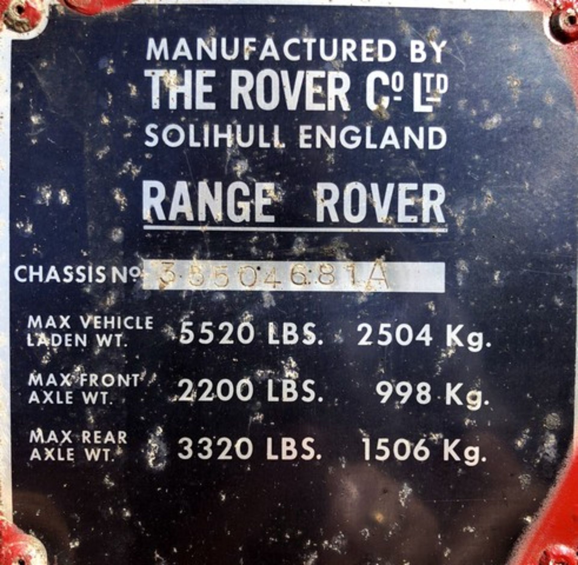 ROVER RANGE ROVER - 3528cc - Image 12 of 25