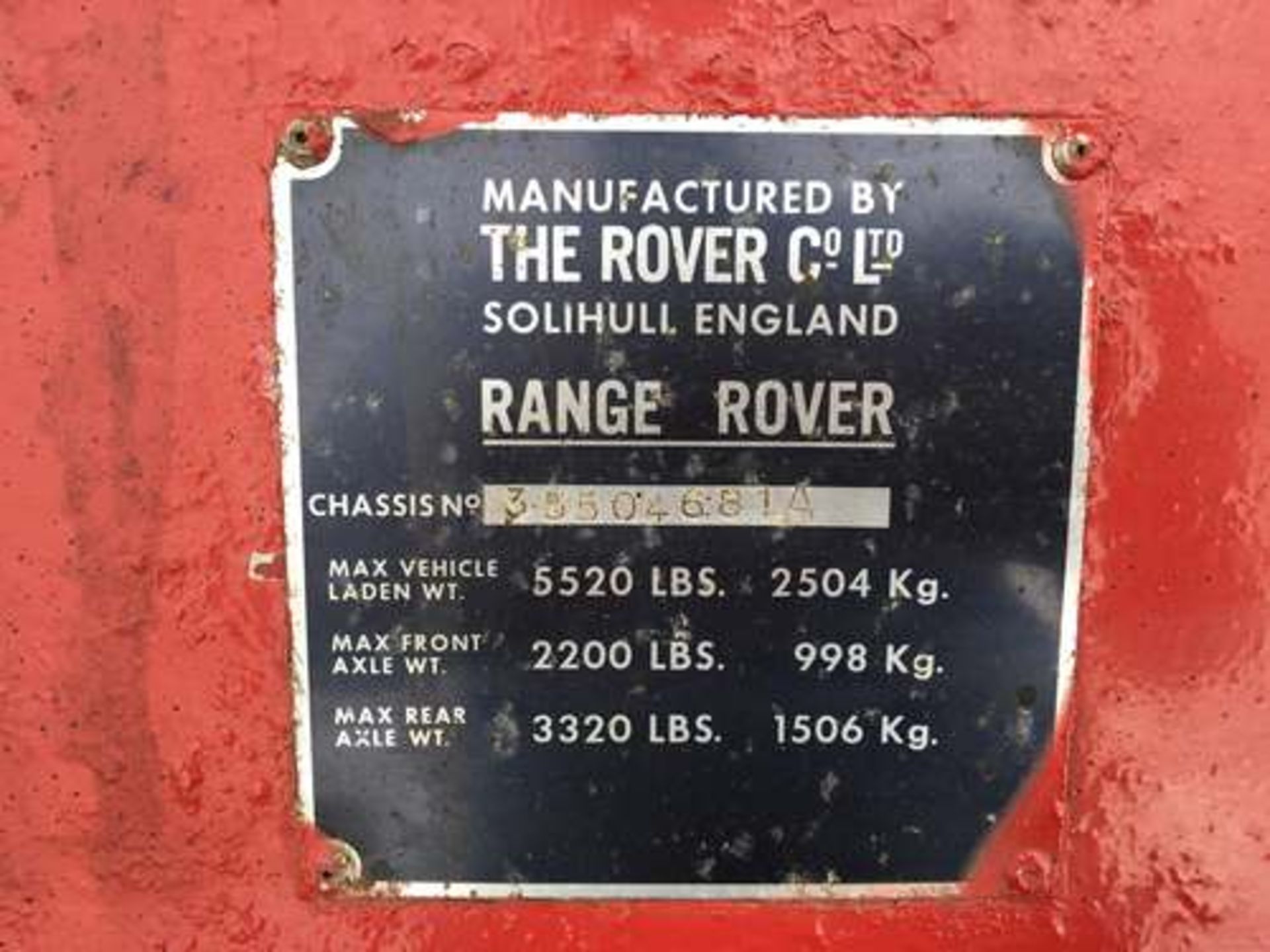ROVER RANGE ROVER - 3528cc - Image 25 of 25