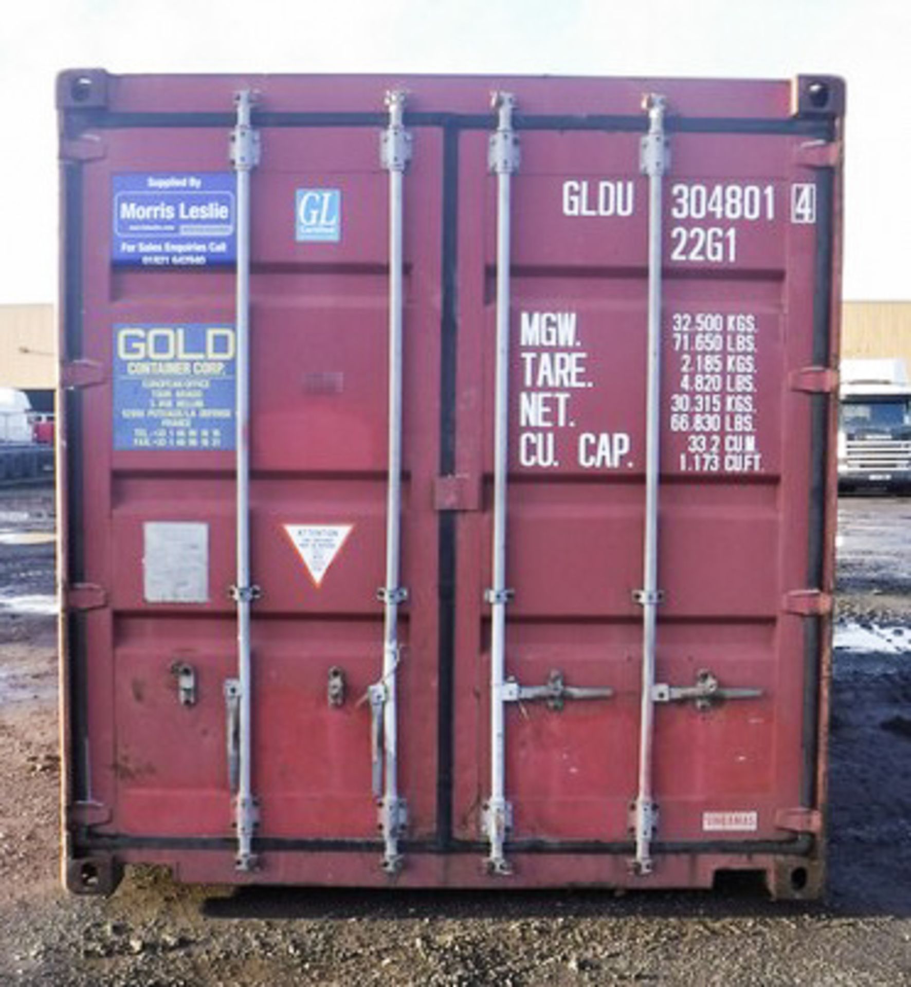 USED 20FT SHIPPING CONTAINER, YEAR MANU - 2003, S/N GLDU3048014 - Image 3 of 15