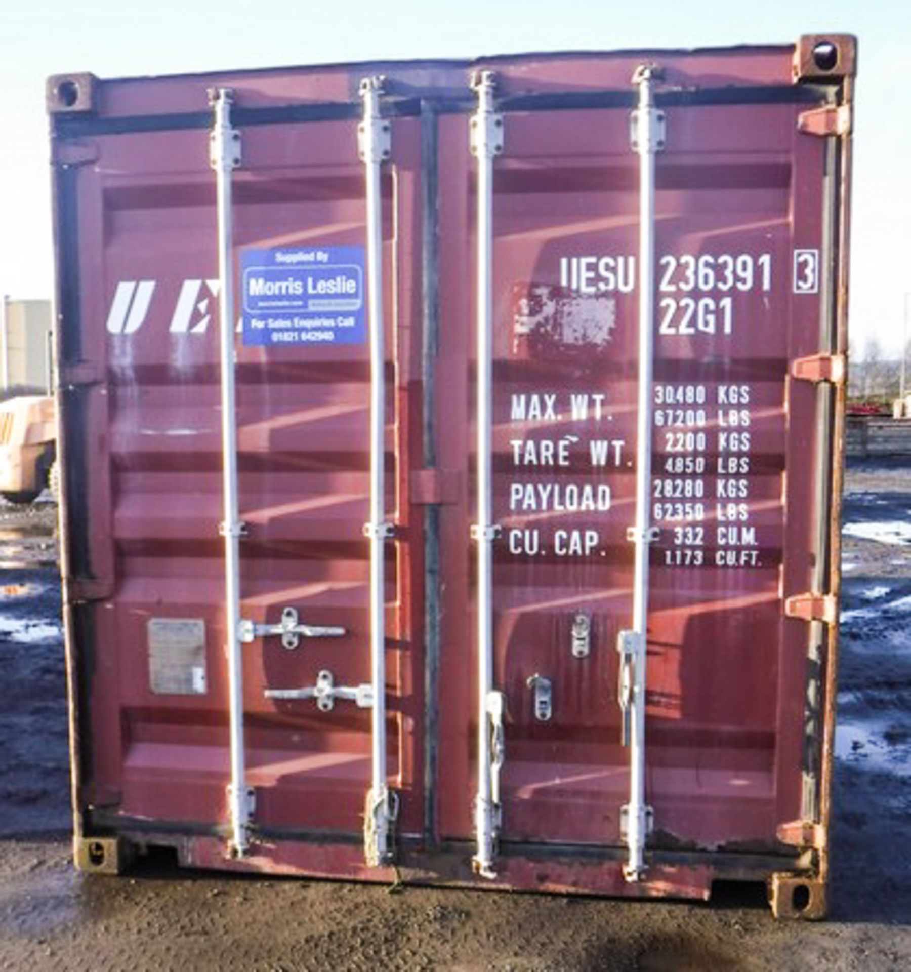 USED 20FT SHIPPING CONTAINER, YEAR MANU - 2002, S/N USEU2363913 - Image 2 of 7