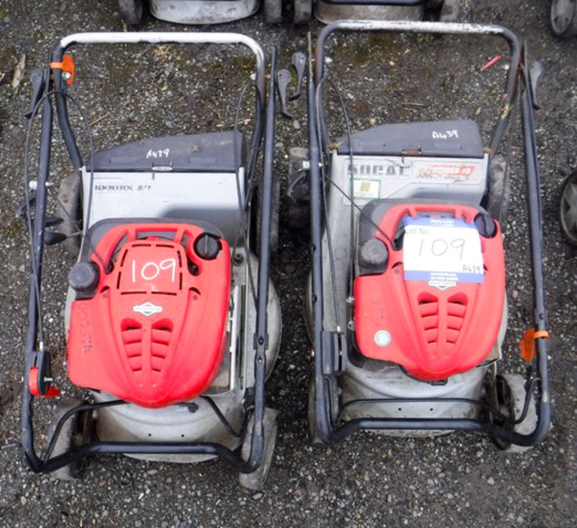 2 X MASPORT 500AL18 PETROL MOWERS BRIGGS & STRATION 675 ENGINES ASSET 07514, 07526