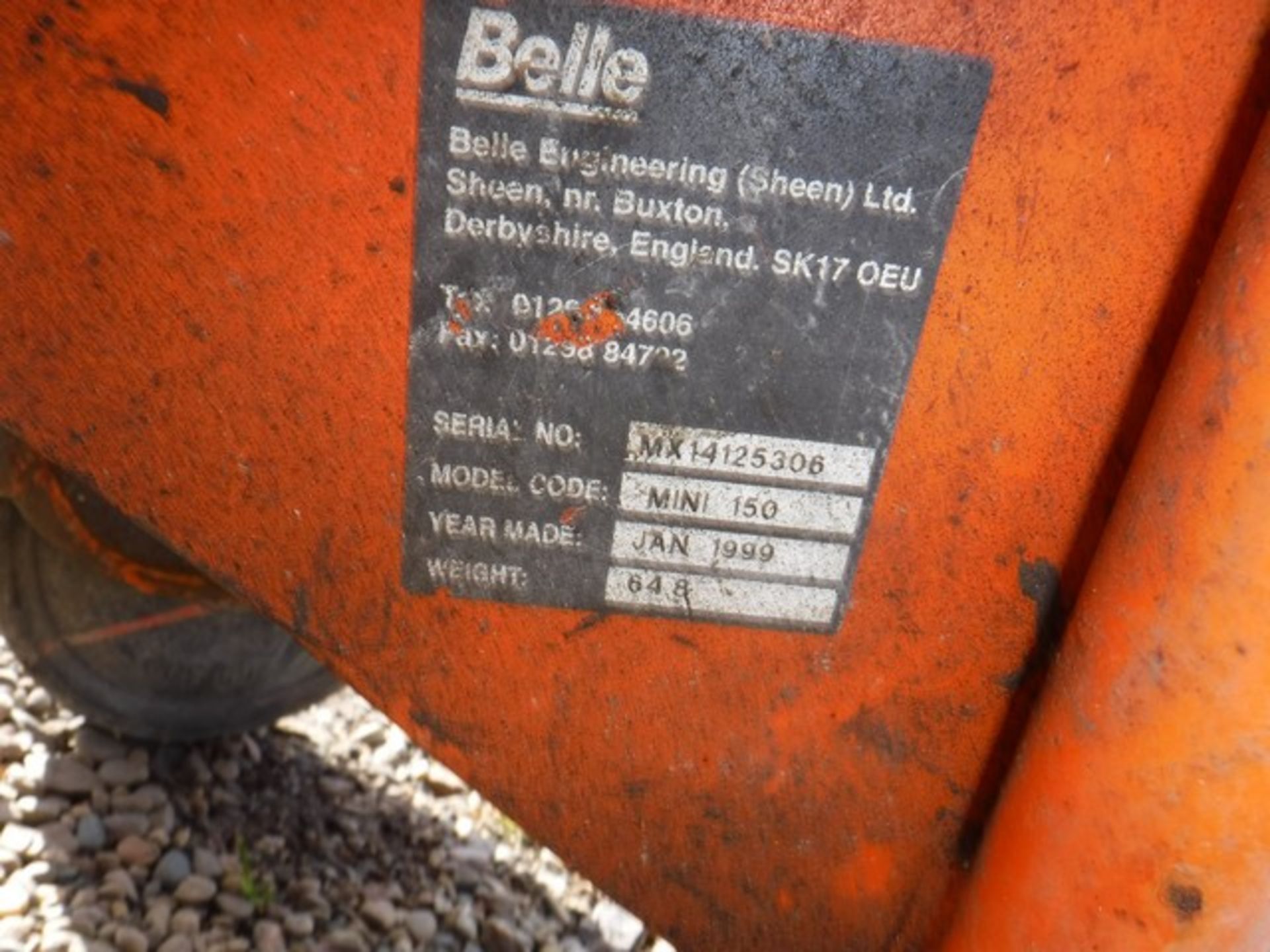 BELLE MINIMIX 150 NO STAND, APPROX YEAR 1999 ASSET 2221 - Bild 3 aus 3