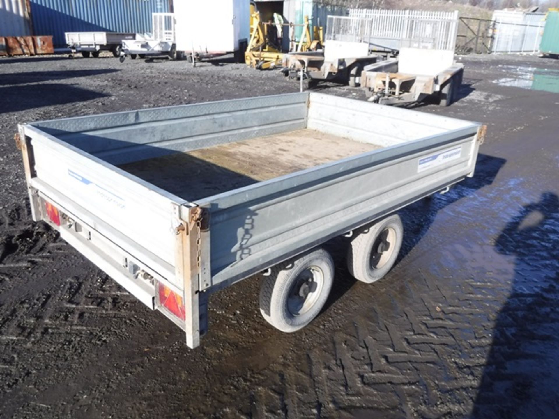 INDESPENSION 8' X 4.5' TWIN AXLE DROP SIDE TRAILER. ID 079183. ASSET NO 758-6222 - Image 2 of 5