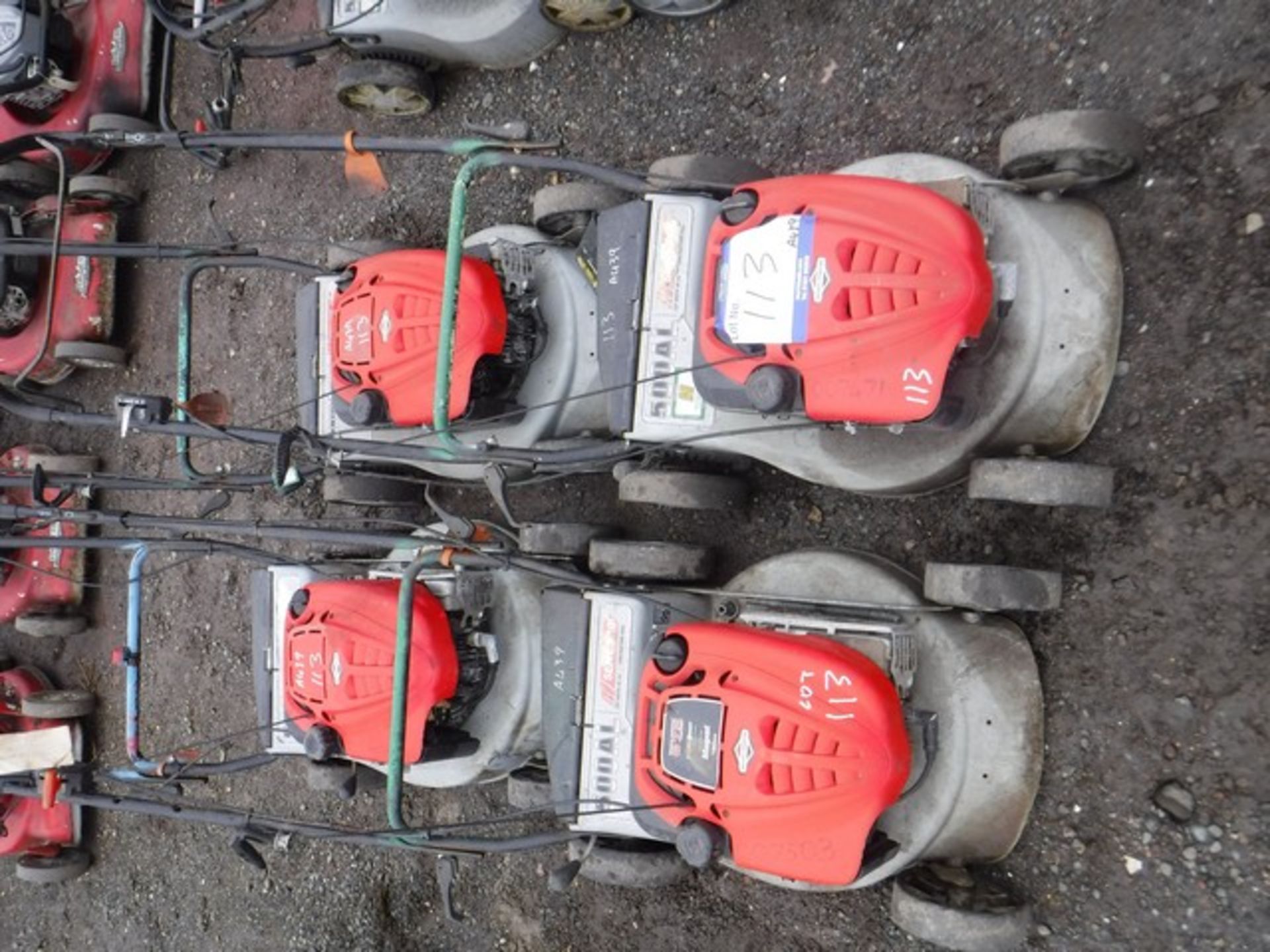 4 X MASPORT 500AL 18 PETROL MOWERS BRIGGS & STRATION 675 ENGINES ASSET 7781, 7503, 7471, 7496