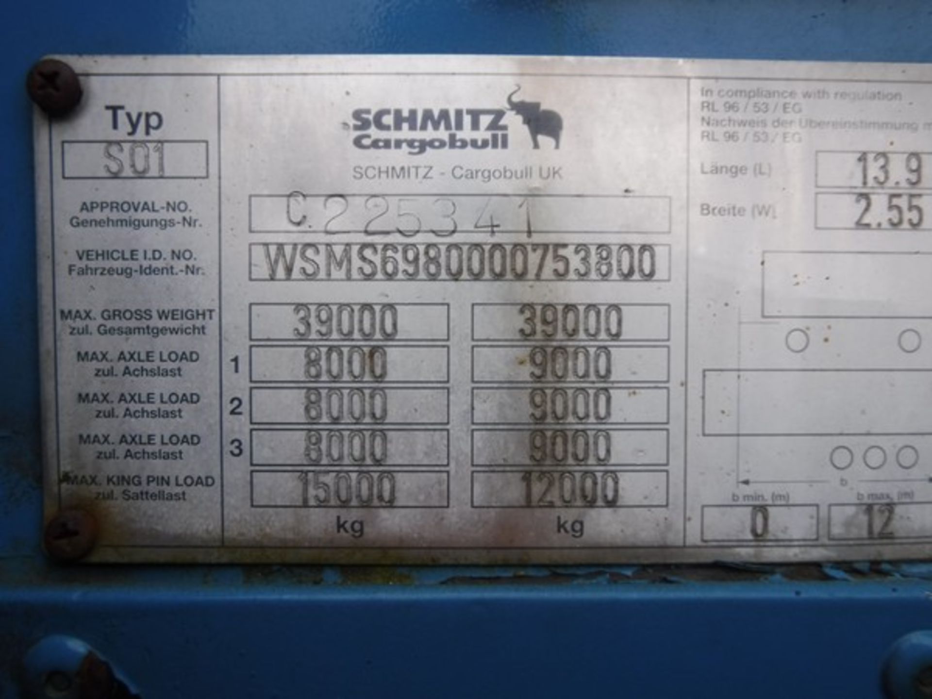 2006 SCHMITZ CURTAINSIDER, HEIGHT 4.65, ID - C225341, MOT - 28 FEB 2019 - Image 10 of 10
