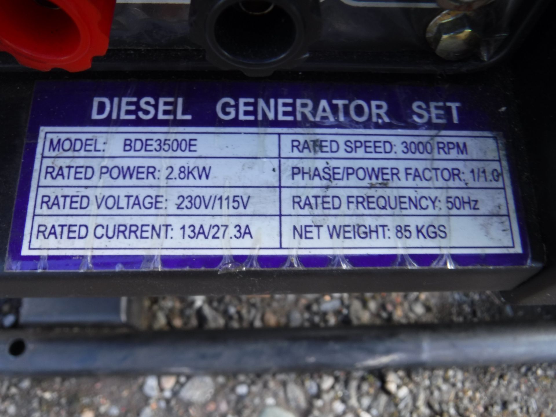 BOE 3500 DIESEL GENERATOR - Image 3 of 3