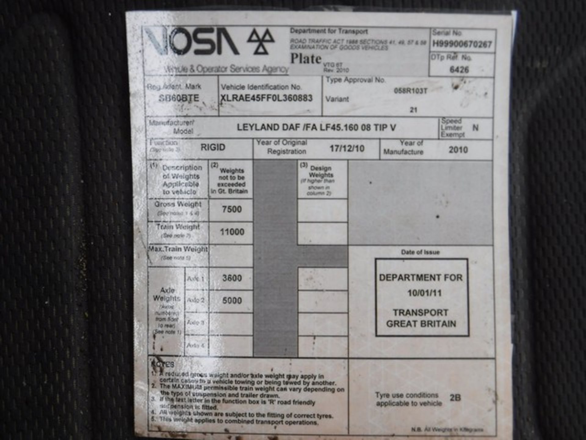 DAF TRUCKS MODEL LF 45.160 08 TIP V - 4461cc - Image 11 of 20