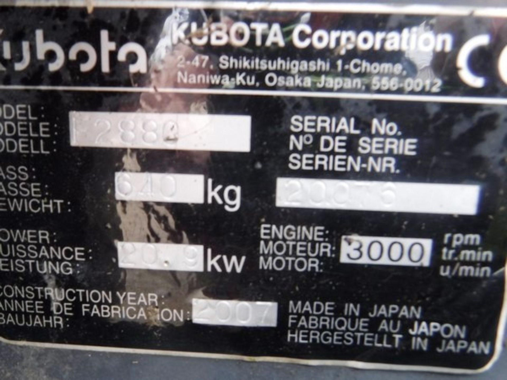 KUBOTA F2880 ride on mower. 2245hrs. Starts but does not drive. - Bild 2 aus 17