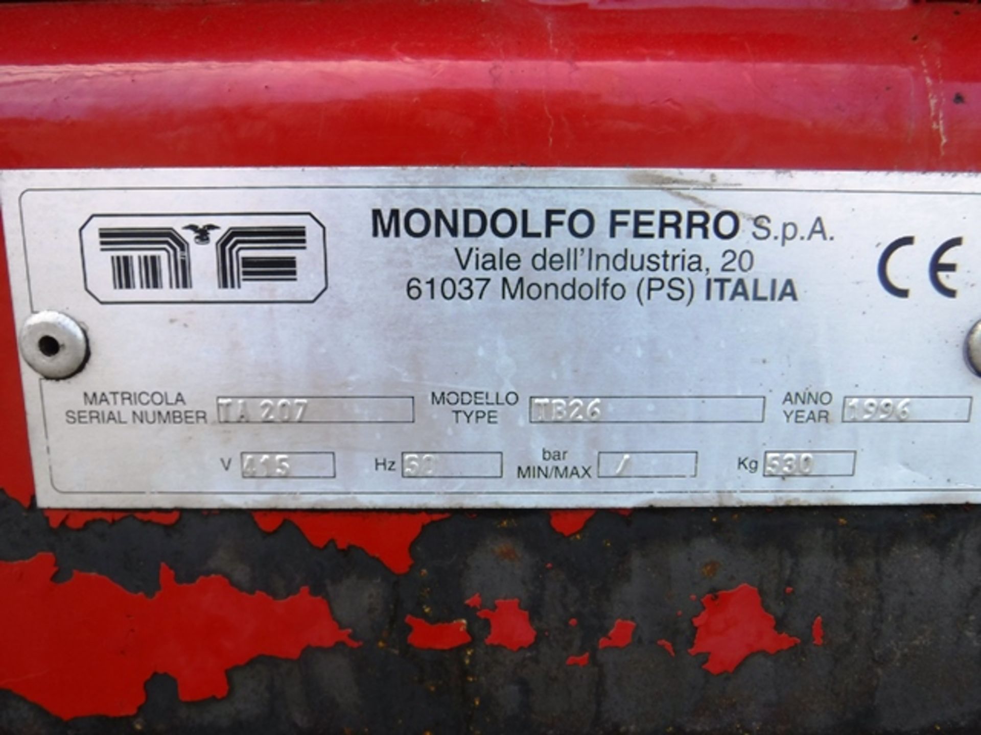 MONDOLFO tyre machine s/n FA207 - Image 5 of 5