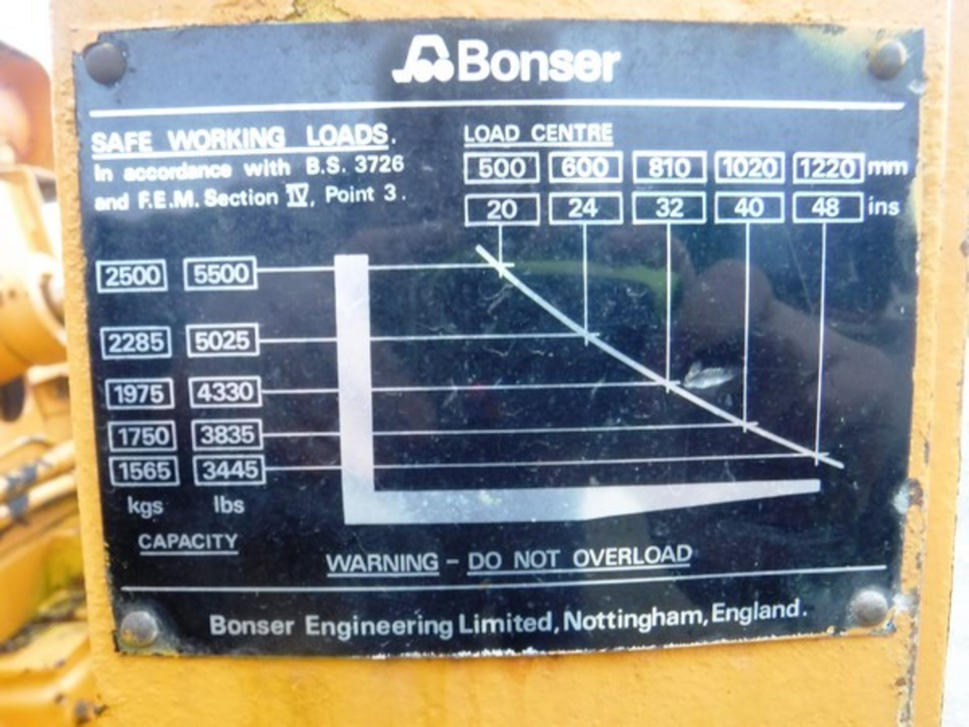 BONSER rough terrain forklift, 5236hrs (not verified) - Image 3 of 13