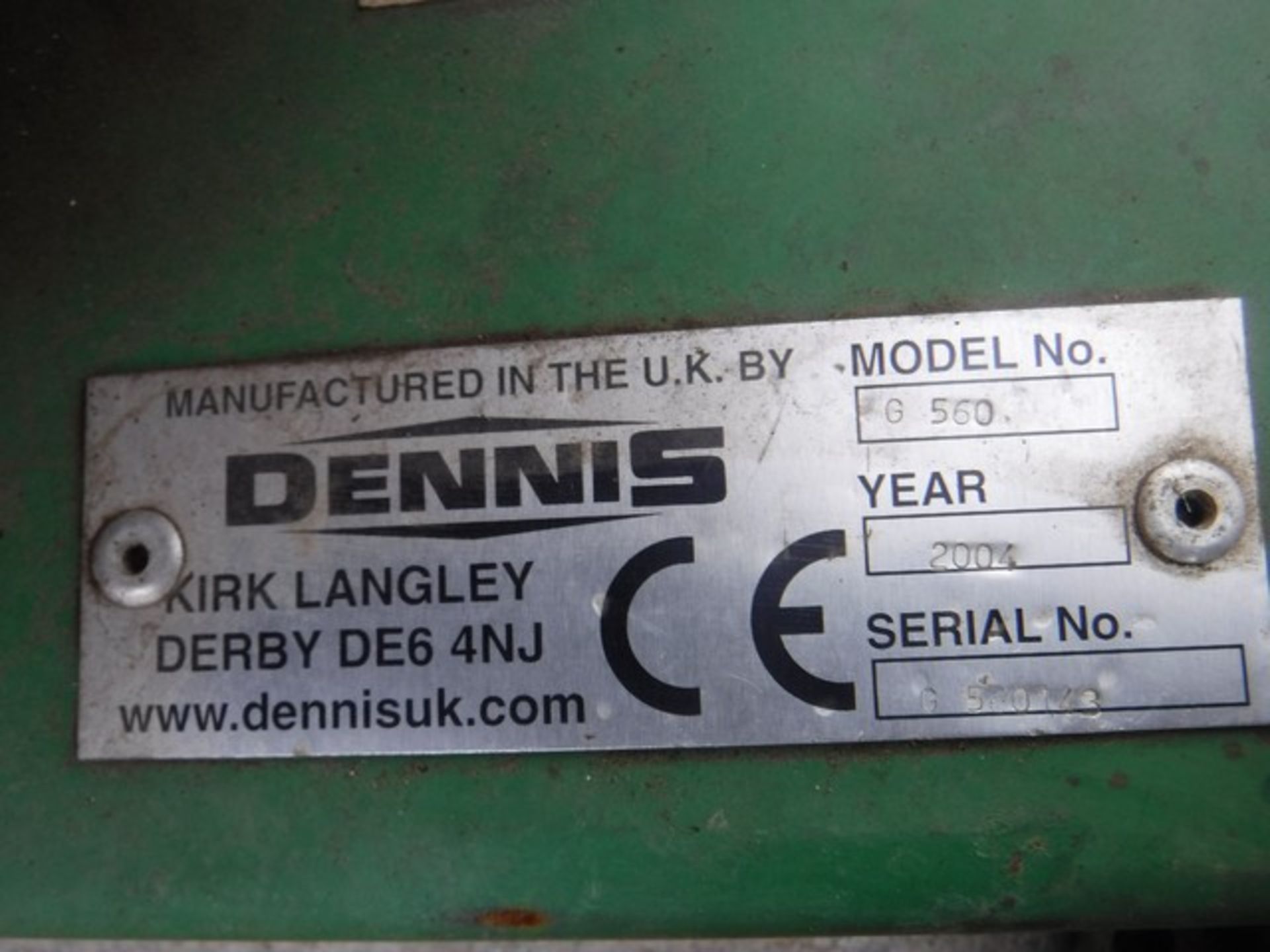 2004 DENNIS G560 cylinder mower, S/N G560143. - Image 4 of 4