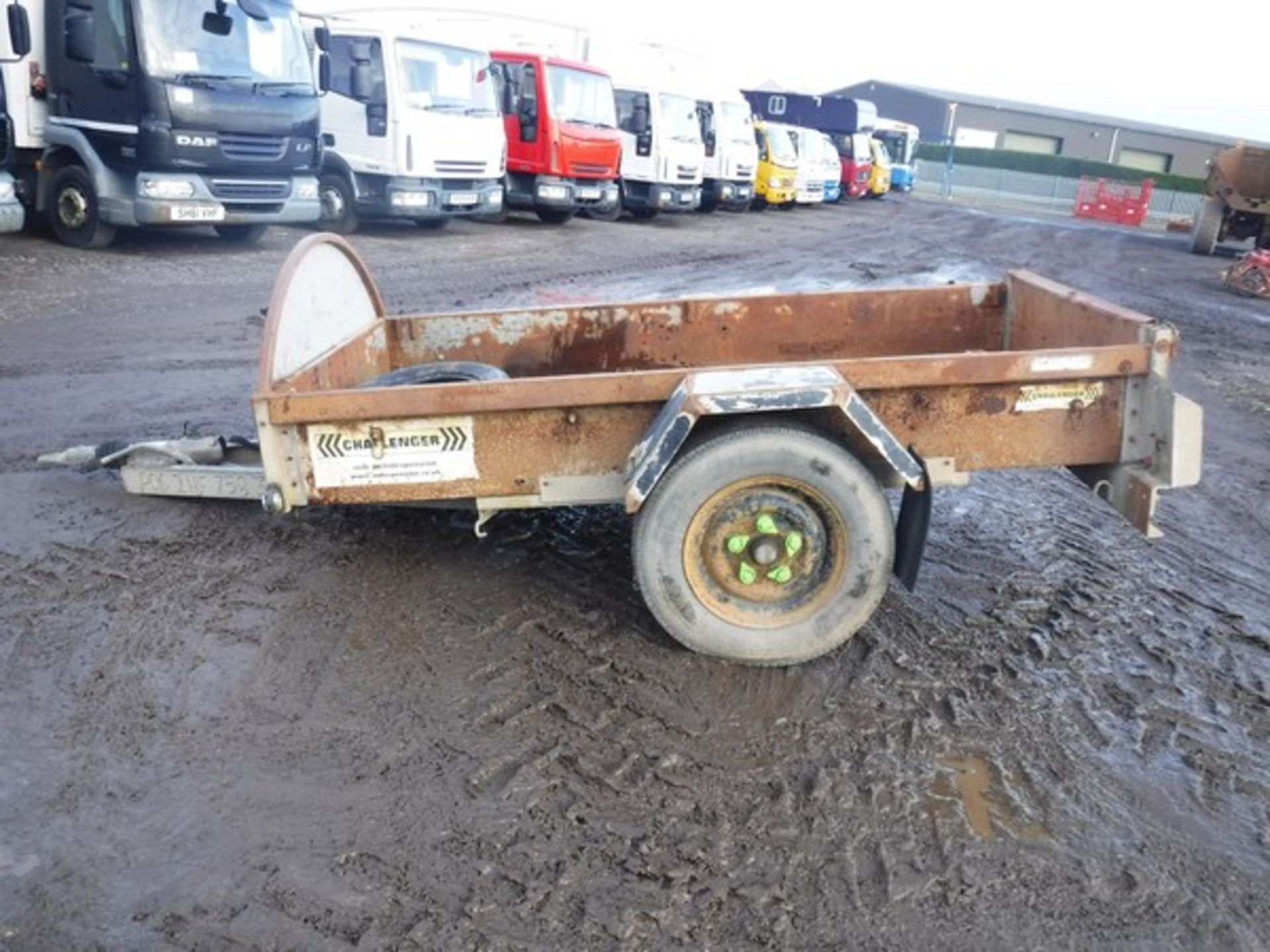 PLANT TRAILER single axle 8' x 4.5' c/w tailgate.