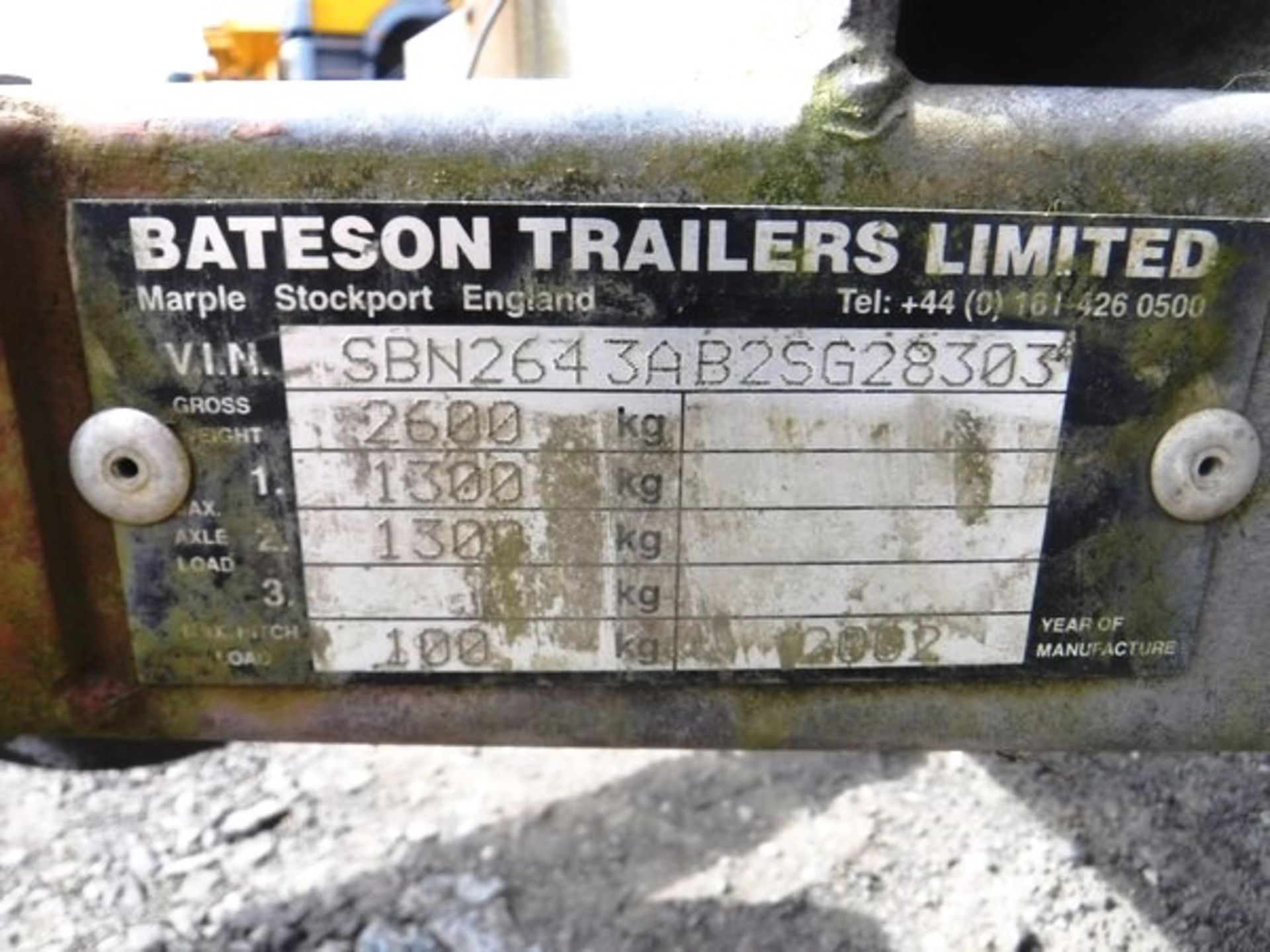BATESON 2643 8' x 14' low load trailer/tipper c/w tailgate s/n 28528. - Bild 4 aus 4