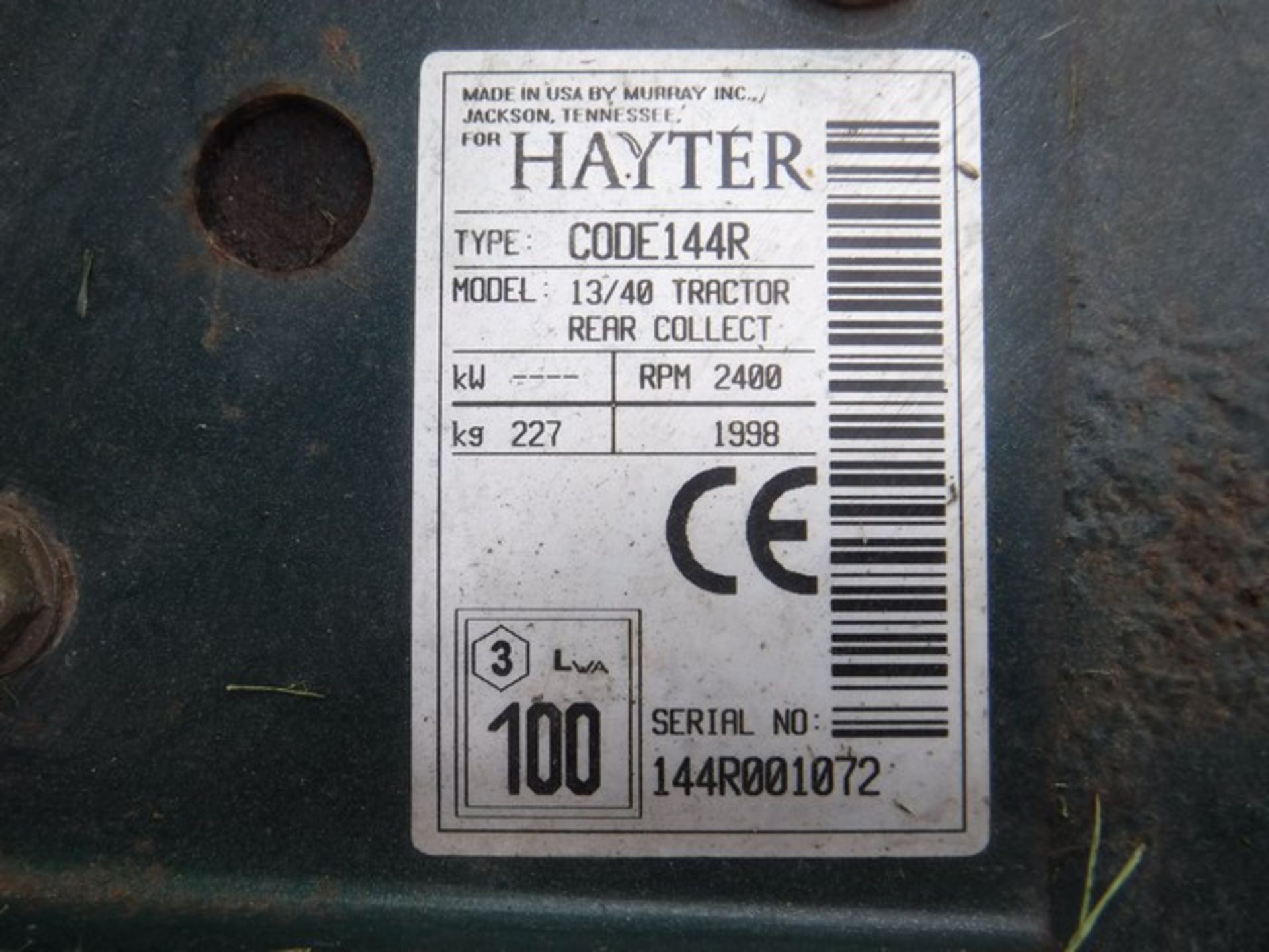 HAYTER HERTIGOR 13/40 Ride-on mower for spares or repairs - Bild 9 aus 9