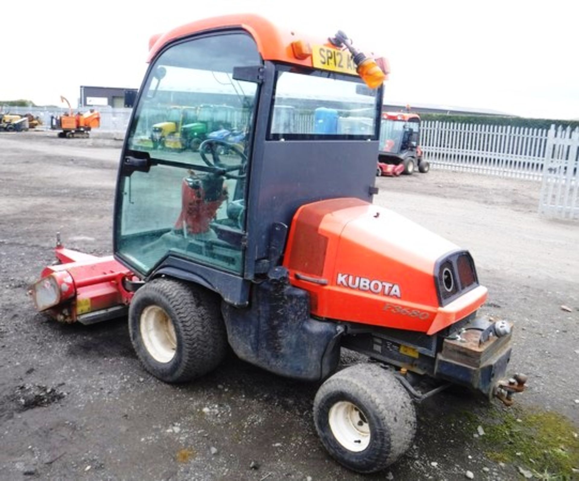 2012 KUBOTA 3680FC. Reg No SP12 AHL c/w flaildeck 155 out front mower. 1545hrs (not verified). This - Image 9 of 12