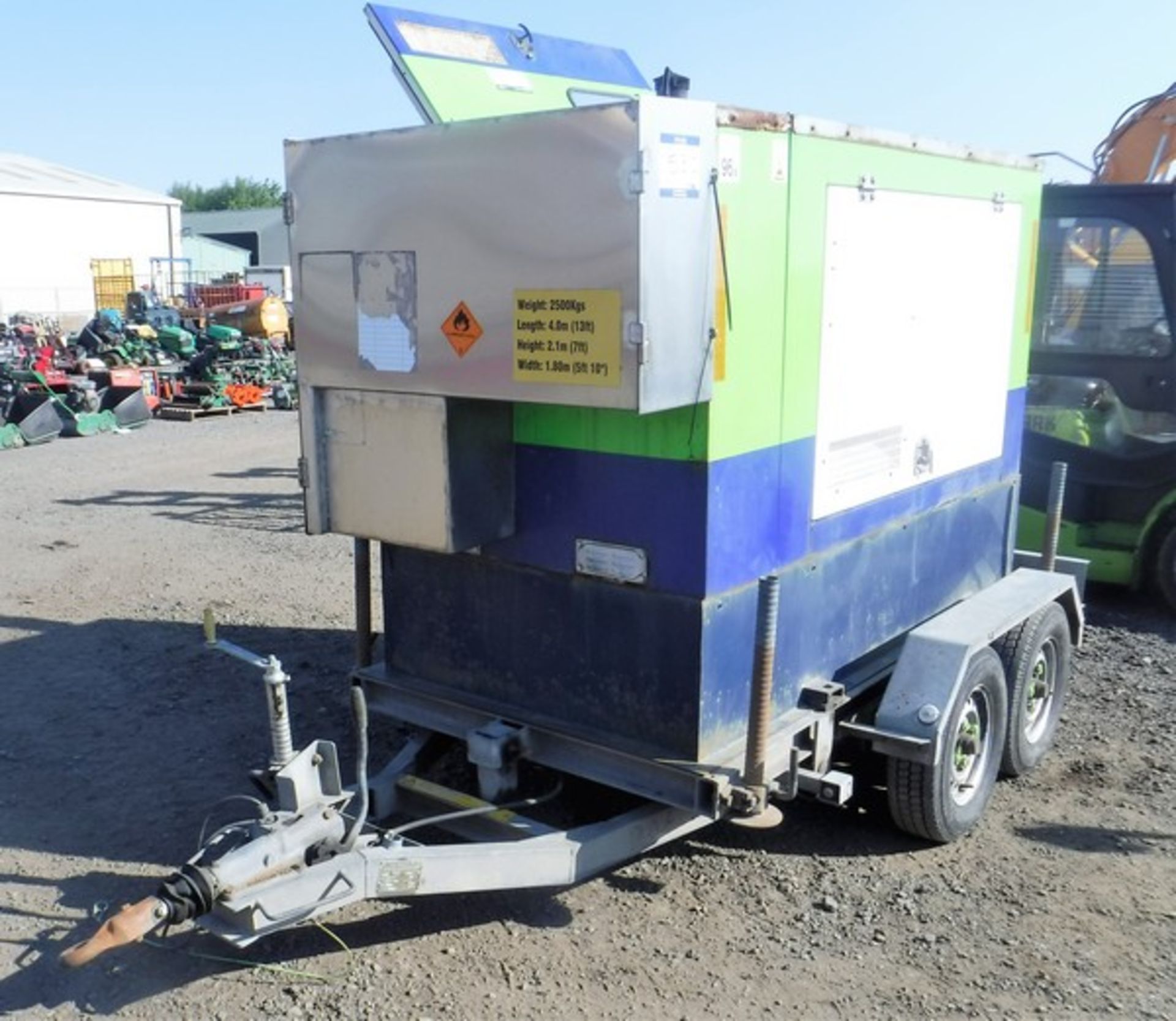 2002 FG WILSON LCH P60P1 60KVA 3 phase generator on a twin axle trailer 14392hrs (not verified) s/n - Image 2 of 9