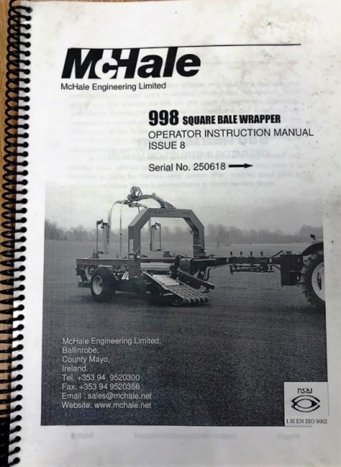 2007 MCHALE 998 square bale wrapper. S/N 250627. Runs on diesel engine. c/w 2 remote controls, servi - Image 8 of 10