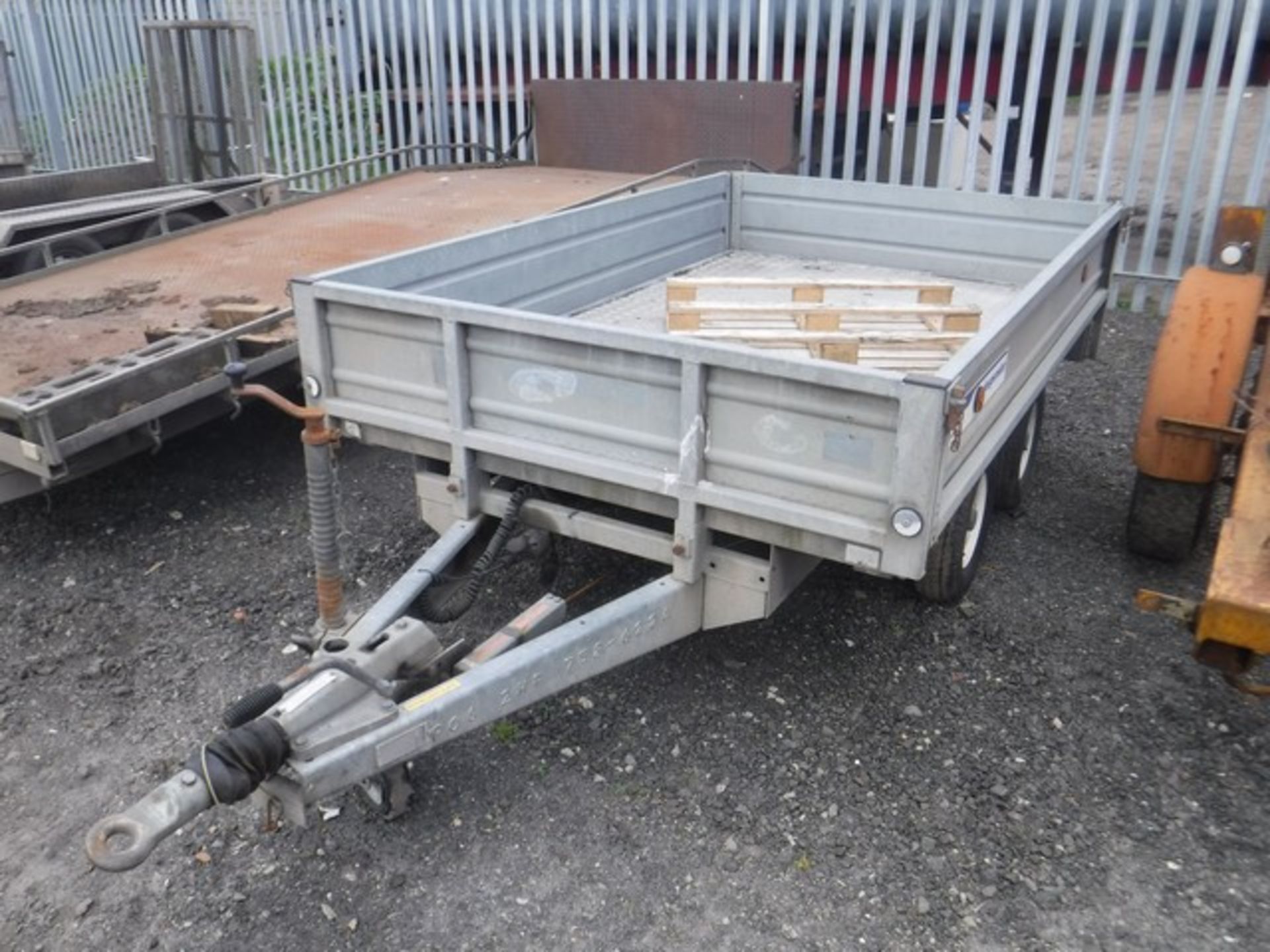 INDESPENSION 8' x 5' twin axle dropside trailer. s/n SDH3200856079332. Asset no. 758-6224,