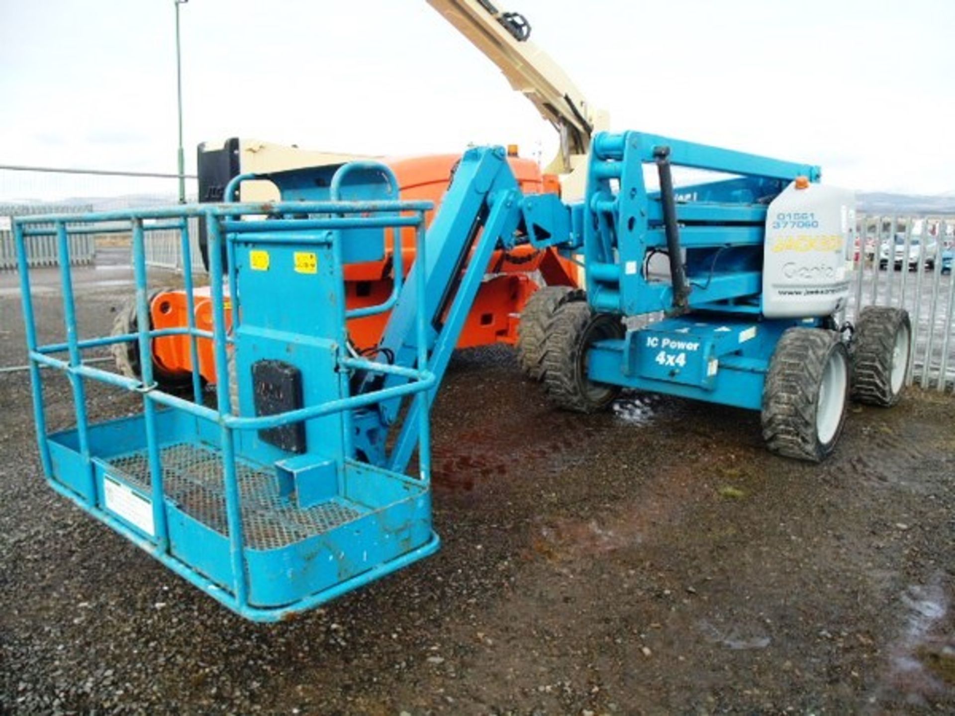 2007 GENIE Z45/25JIC, S/N - 467, 1733hrs (verified), diesel Deutz engine, 4 x 4 , solid wheels.