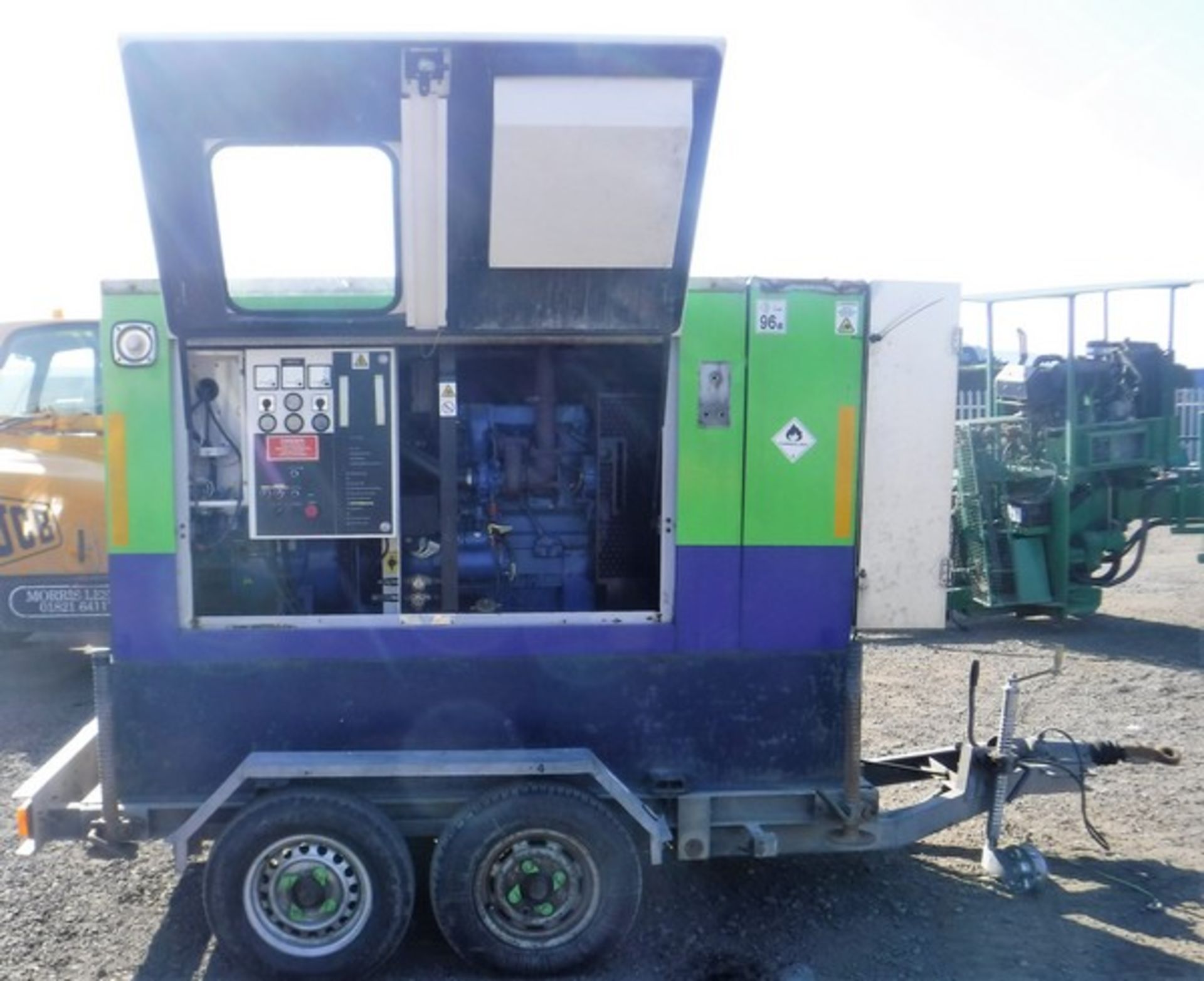 2002 FG WILSON LCH P60P1 60KVA 3 phase generator on a twin axle trailer 14392hrs (not verified) s/n - Image 3 of 9