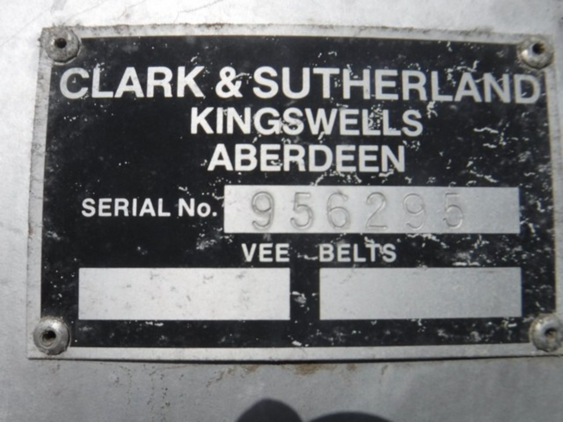 CLARK & SUTHERLAND MOTOR ASSEMBLY, S/N 956296, FOR GRAIN DRYER - Image 3 of 5