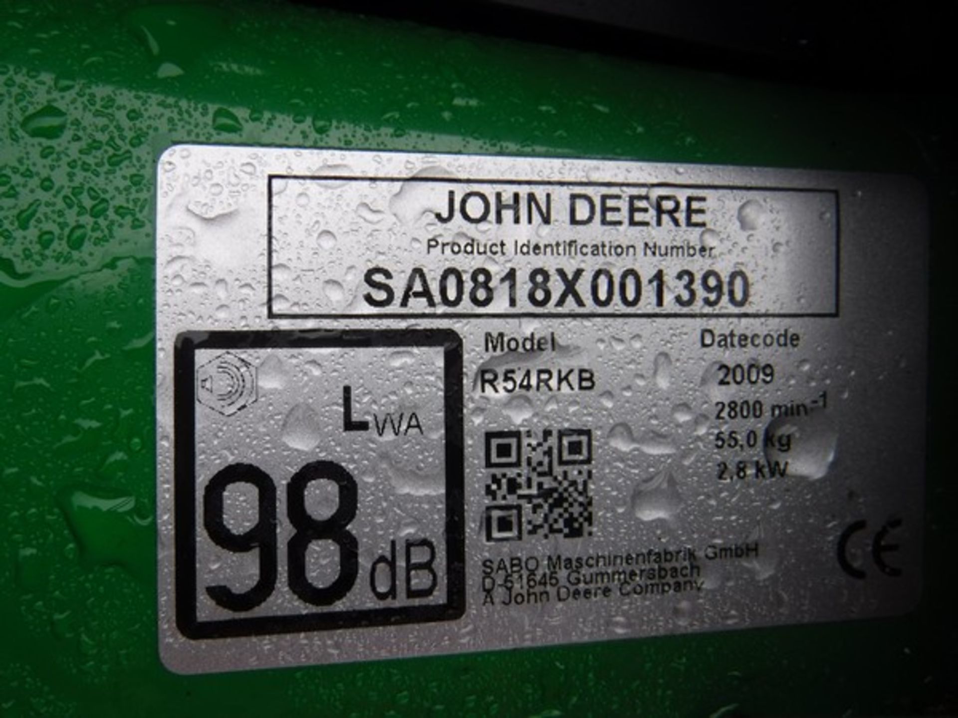 JOHN DEERE R5VRKB, S/N SA0818X001390 - Image 2 of 2