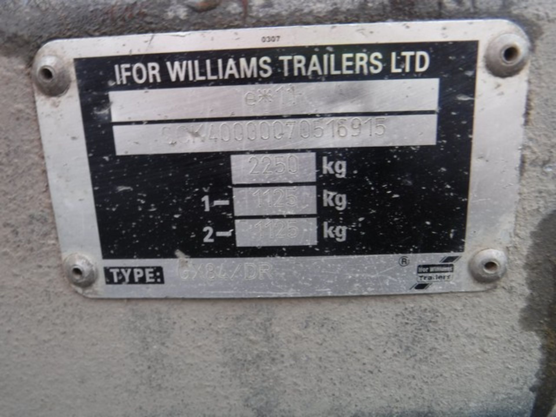 IFOR WILLIAMS 8' X 4' TWIN AXLE PLANT TRAILER, S/N 070516915, ASSET NO 758-7029 - Image 4 of 5