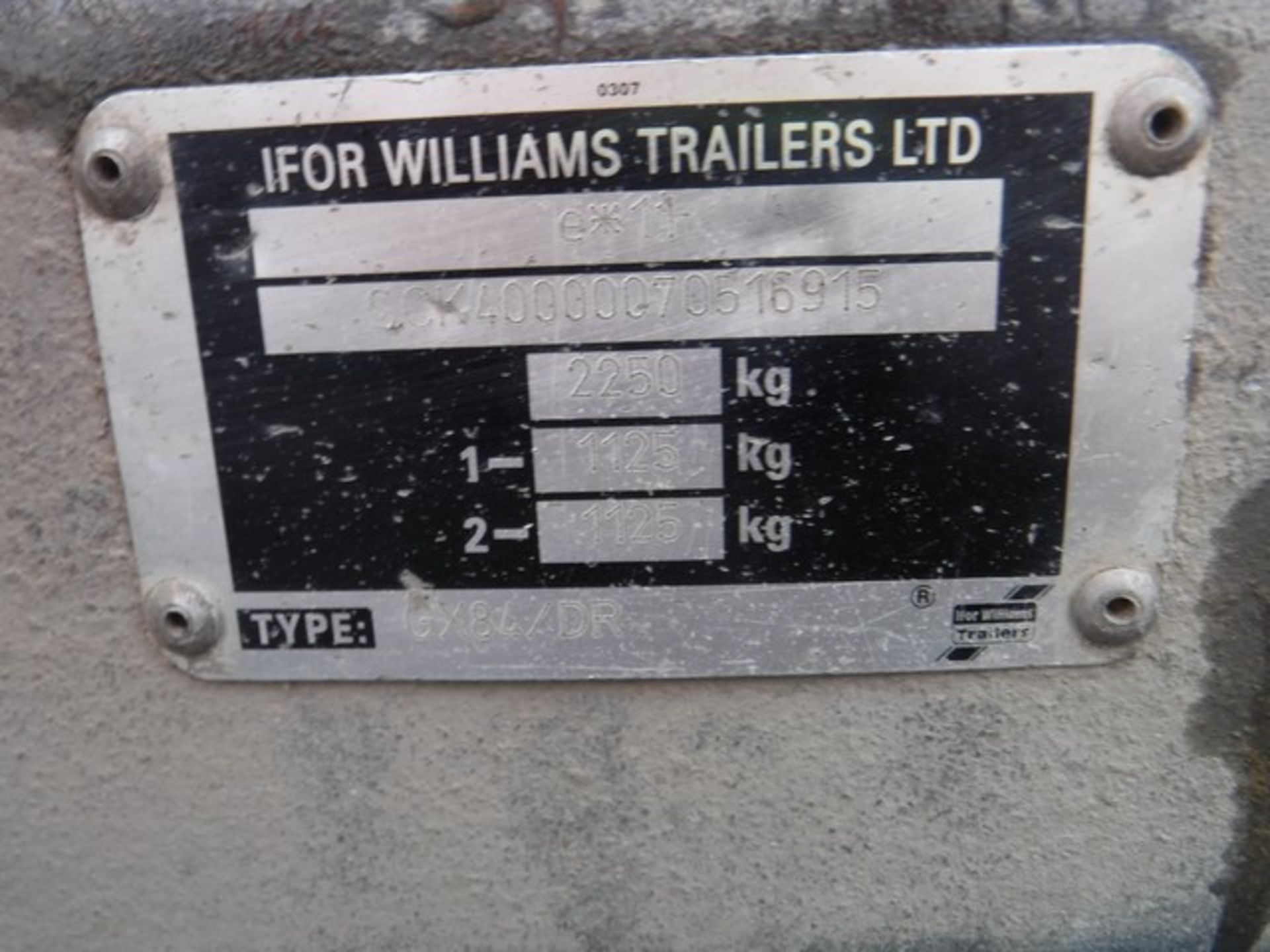 IFOR WILLIAMS 8' X 4' TWIN AXLE PLANT TRAILER, S/N 070516915, ASSET NO 758-7029 - Bild 4 aus 5