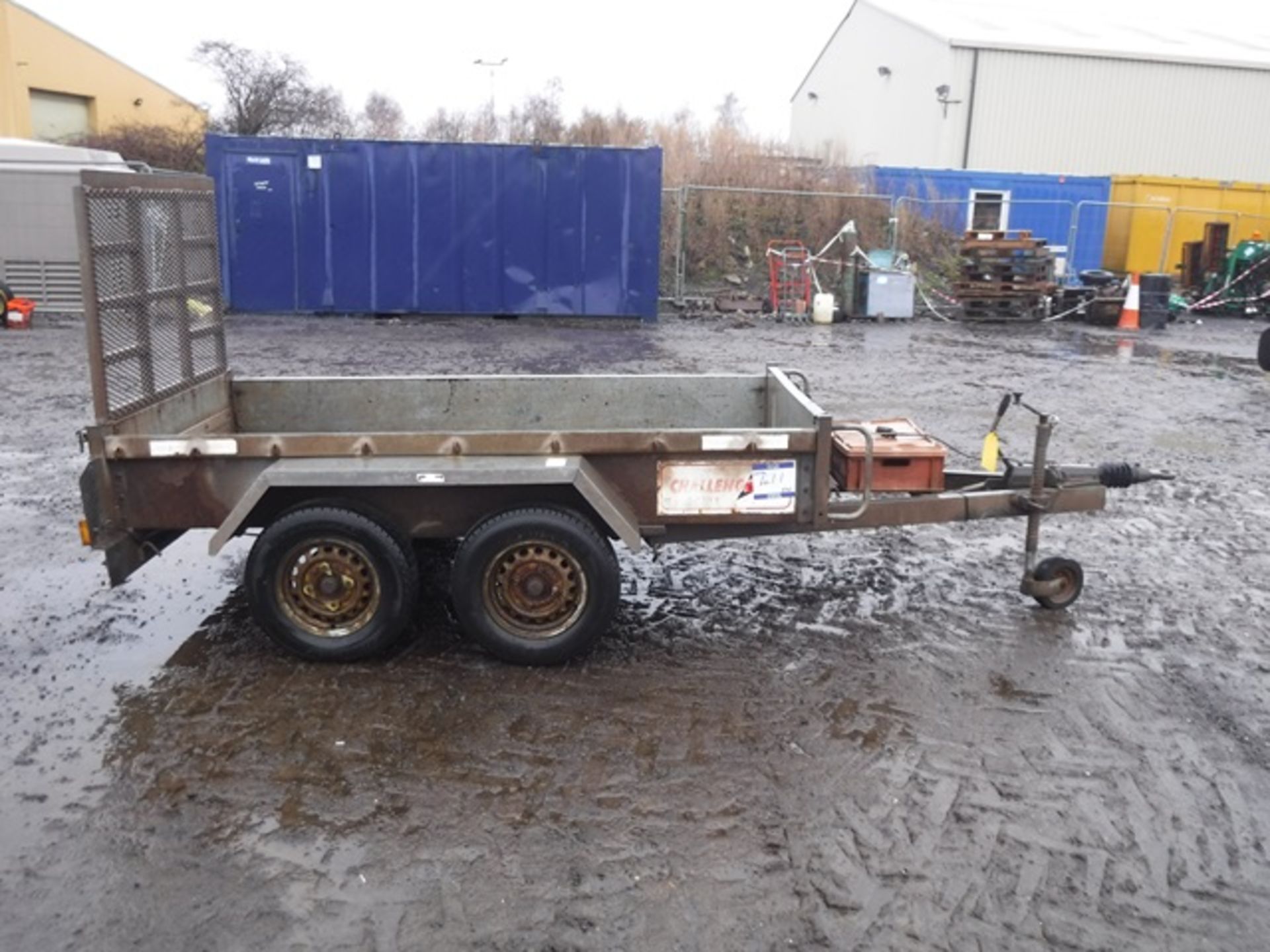 INDESPENSION CHALLANGER 8'X4' TWIN AXLE PLANT TRAILER C/W LOADING RAMP. SNG042949. ASSET NO. 758-939