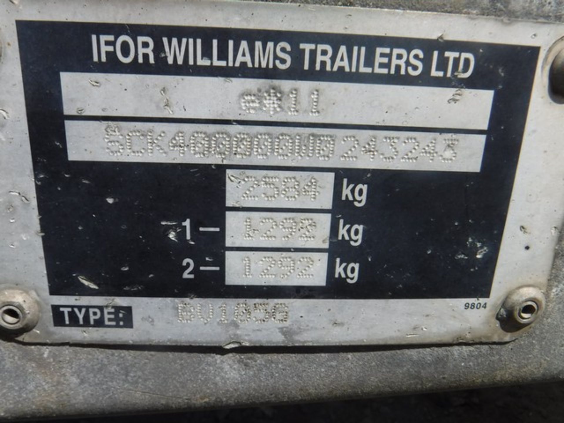 IFOR WILLIAMS 10' x 5' twin axle box trailer. Fitted with power points. VIN WO243243. Asset no. 758- - Image 5 of 6