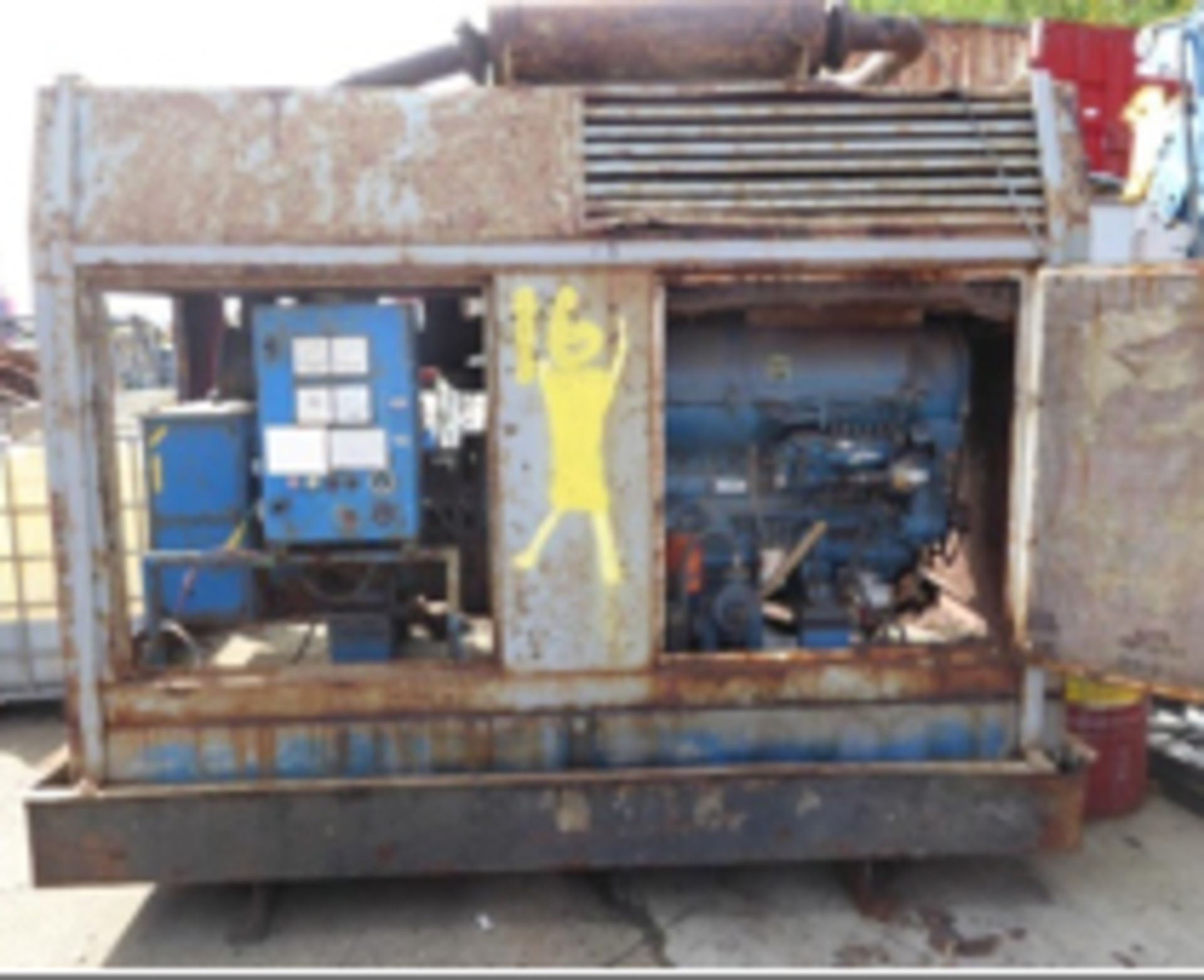DEUTZ 6 cylinder 110kva generator housed in cabinet. 4262hrs (not verified), Reasonable condition. E